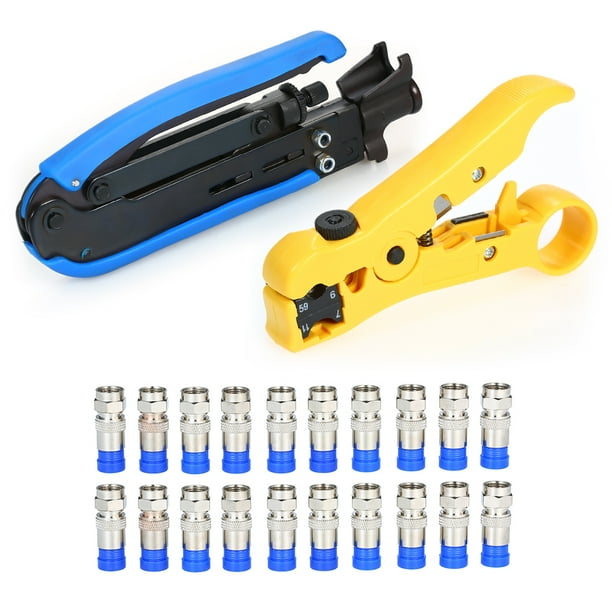 Compression Tool F RG59 RG6 RG11 Cable Wire Coax Coaxial Crimper Stripper Pliers